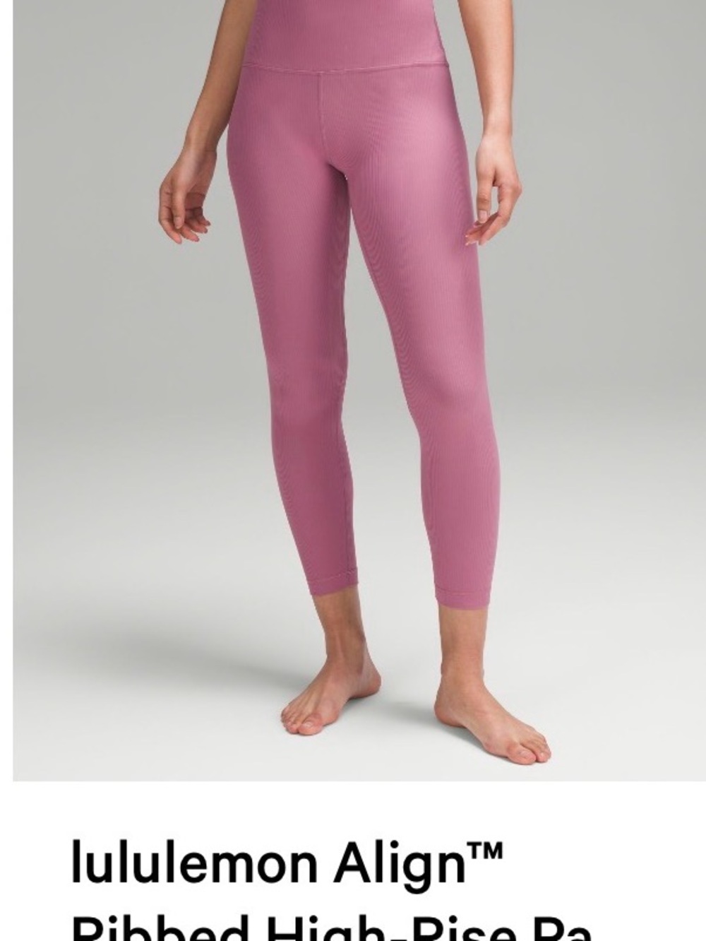 lululemon athletica Align Ribbed High-Rise Leggings — Mauve Pink